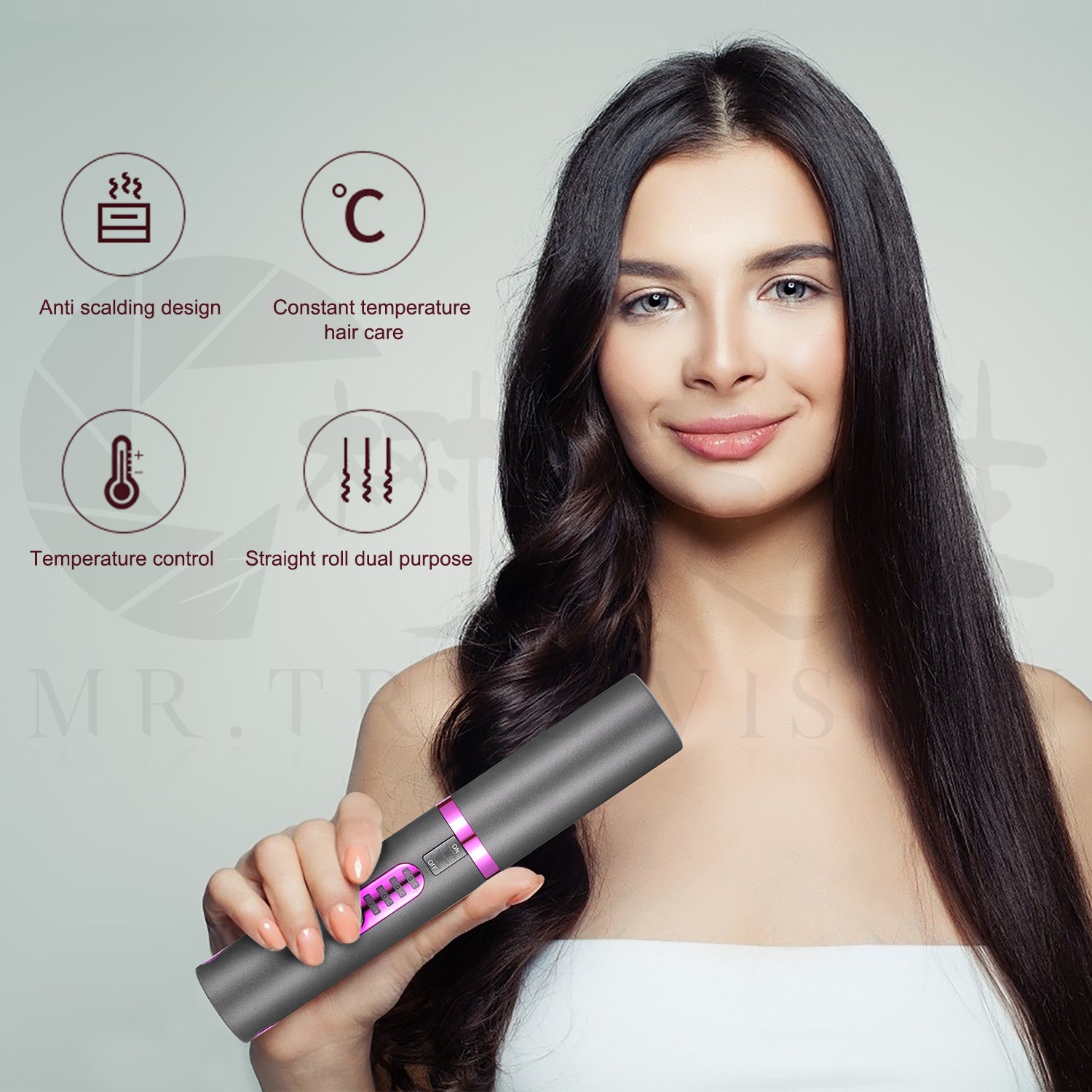 USB Mini Wireless Travel Iron Hair Straightener